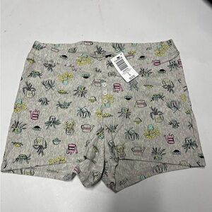 Torrid Heather Gray Sleep Shorts with Colorful Plant Print